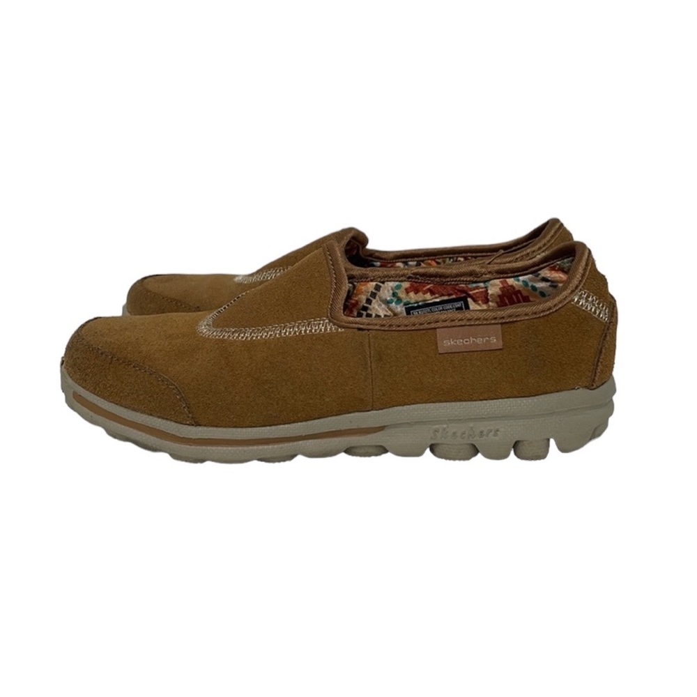 Skechers GoWalk Kids‎ Slip On Shoes sz 3 Tan